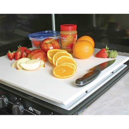 Camco DECOR MATE STOVE TOPPER WHITE 17IN X 19-1/2IN X 1/2IN 43707